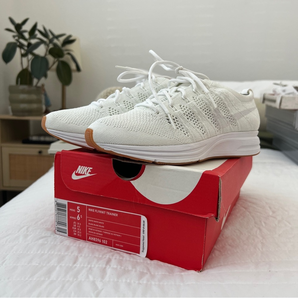 Nike White Flyknit Trainer Shoes